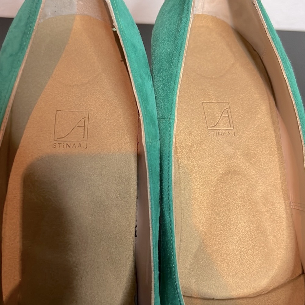 Stinaa.J green suede pumps made in Italy size 10 - Picture 6 of 9